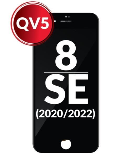 iPhone SE (2020) / 8 LCD Assembly w/Steel Plate (QV5) - BLACK