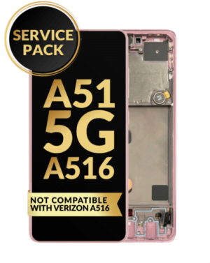 Galaxy A51 5G (A516/2020) OLED Assembly w/Frame - PINK (Service Pack) Not Compatible with Verizon A516V P