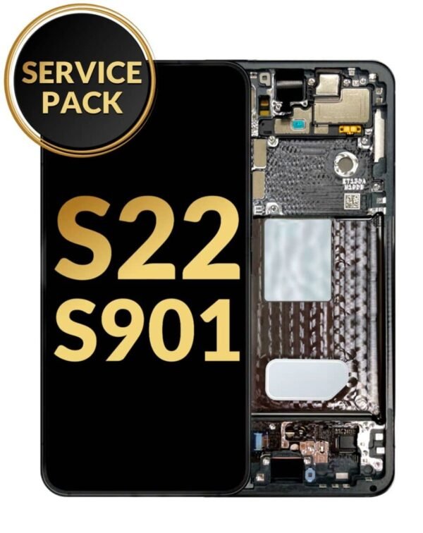 Galaxy S22 S901 OLED Assembly w/Frame (PHANTOM BLACK) (Service Pack)