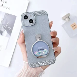 Premium 'Perfume Bottle Ring Case' for - iPhone 13 Pro Max- BLUE