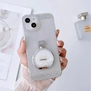 Premium 'Perfume Bottle Ring Case' for - iPhone 13 Pro Max- WHITE