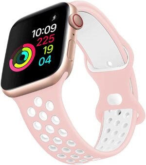 Apple Watch Band (Sports)-Pink White (38mm/40mm)