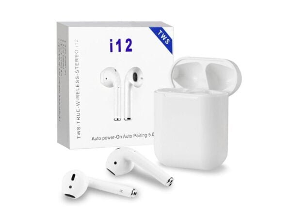 i12 Bluetooth Wireless Earbud Headphones with Charging Box for Android & iPhone