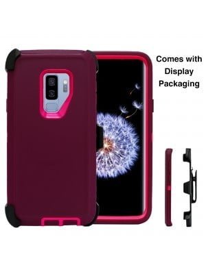 Defend Heavy Duty For SAMSUNG Glaxy S9-Burgundy