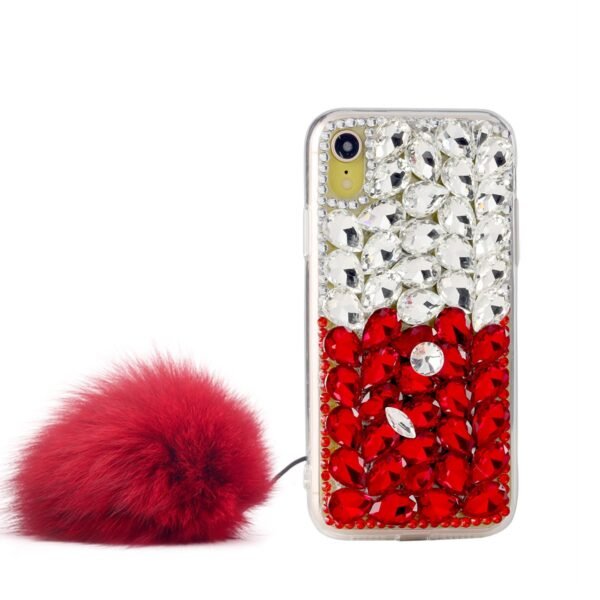 3D Glitter Twinkel Case For iPhone XR-Red