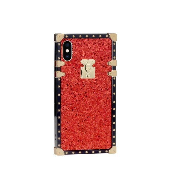 3D Glitter Gleam Case For iPhone XR-Red