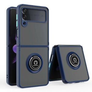 Metal Ring Kickstand Cover for Samsung Z Flip 3- Blue