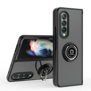 Metal Ring Kickstand Cover for Samsung Z Flip 3- Black
