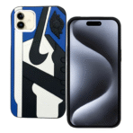 3D Shoe Phone Case For Apple iPhone-13/14/15–White-Black-Blue - Image 2
