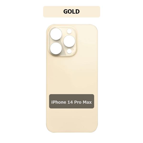 iPhone 14 Pro Max Back Glass AP.LOGO premium (Bigger Camera Hole) – Gold