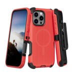 Defender Magnetic Megsafe With Belt Clip for Samsung=S26–RED