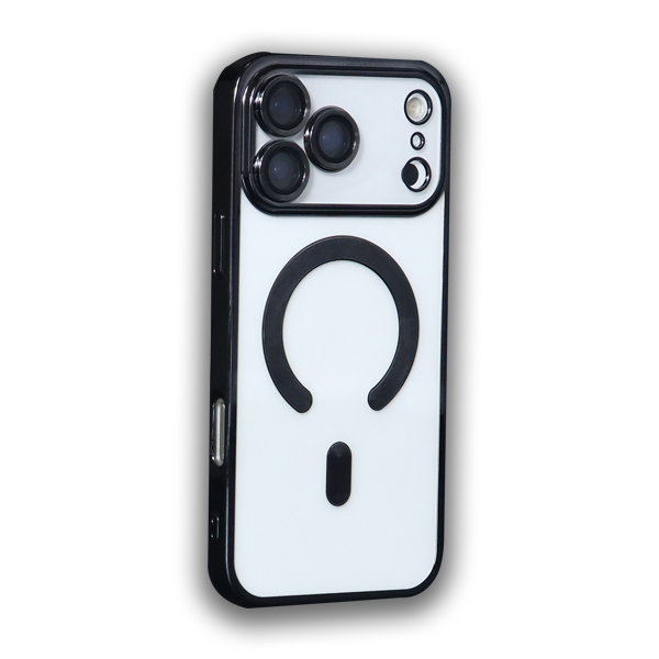 Pure Snap Transparent Magsafe Case With Camera Protector For iPhone 17 Pro - Black