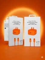 Ap.No Logo Super Fast IPhone Combo Charger 60W=(Type C to Type C)(ORANGE COLOUR)